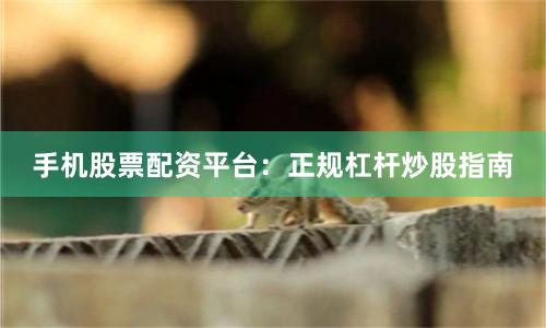 手机股票配资平台：正规杠杆炒股指南